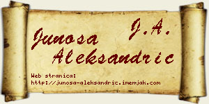 Junoša Aleksandrić vizit kartica